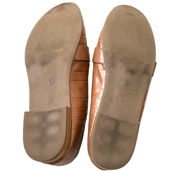 Liz Claiborne Brown Almond Toe Croc Slip On Loafer Shoe Size 10 - Picture 7 of 10
